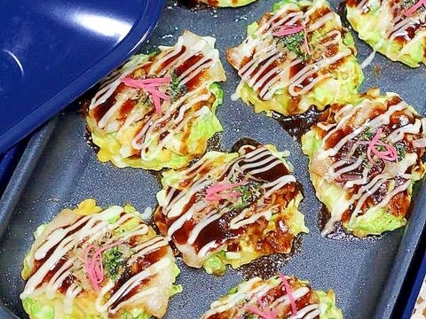 ホットプレート使用！薄力粉から作るミニお好み焼き